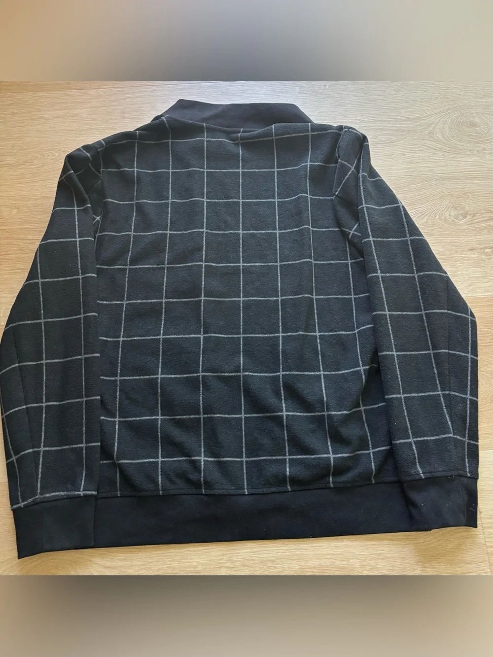 Banana Republic black and white checkerboard zip up jacket.  Size large.